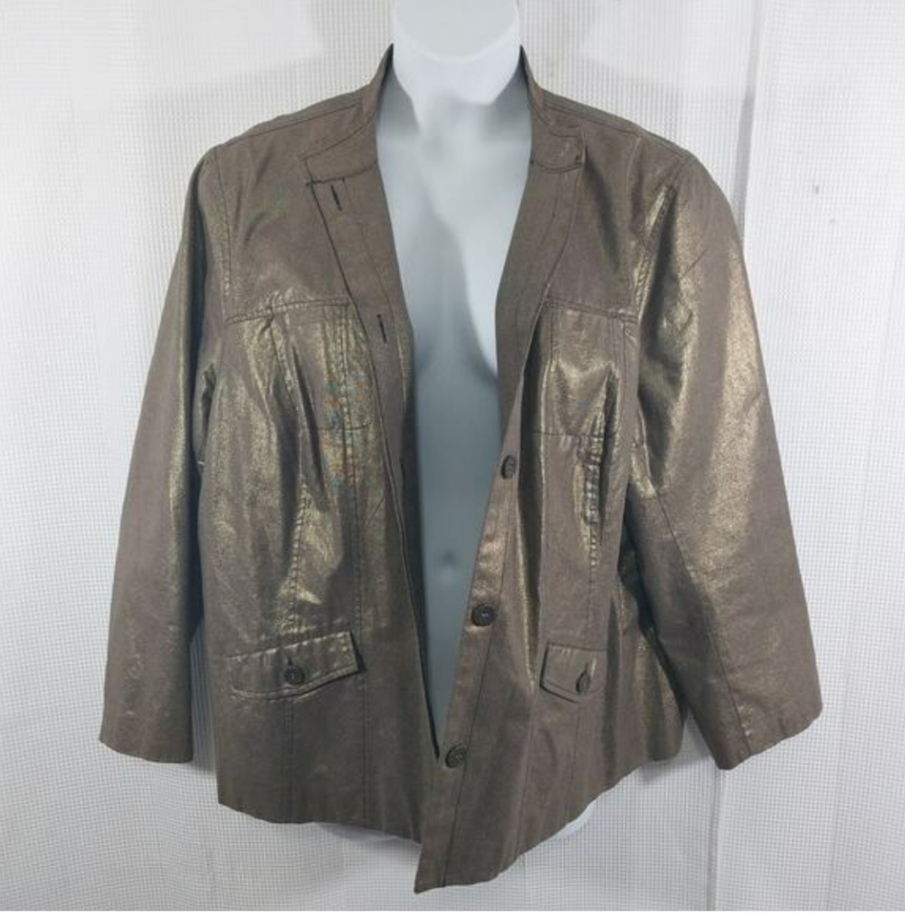 Koret Metallic Gold Blazer, 22W